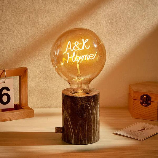 Custom Text Vintage Edison Led Filament Modeling Lamp Soft Light Bulbs Decorative Warm Yellow Light Led - GiftUpp