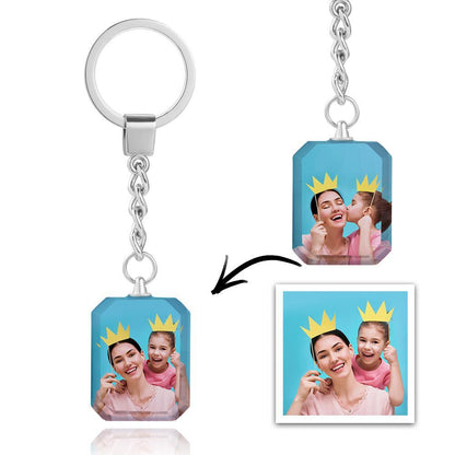 Customized Double Side Crystal Keychain With 2 Photos - GiftUpp