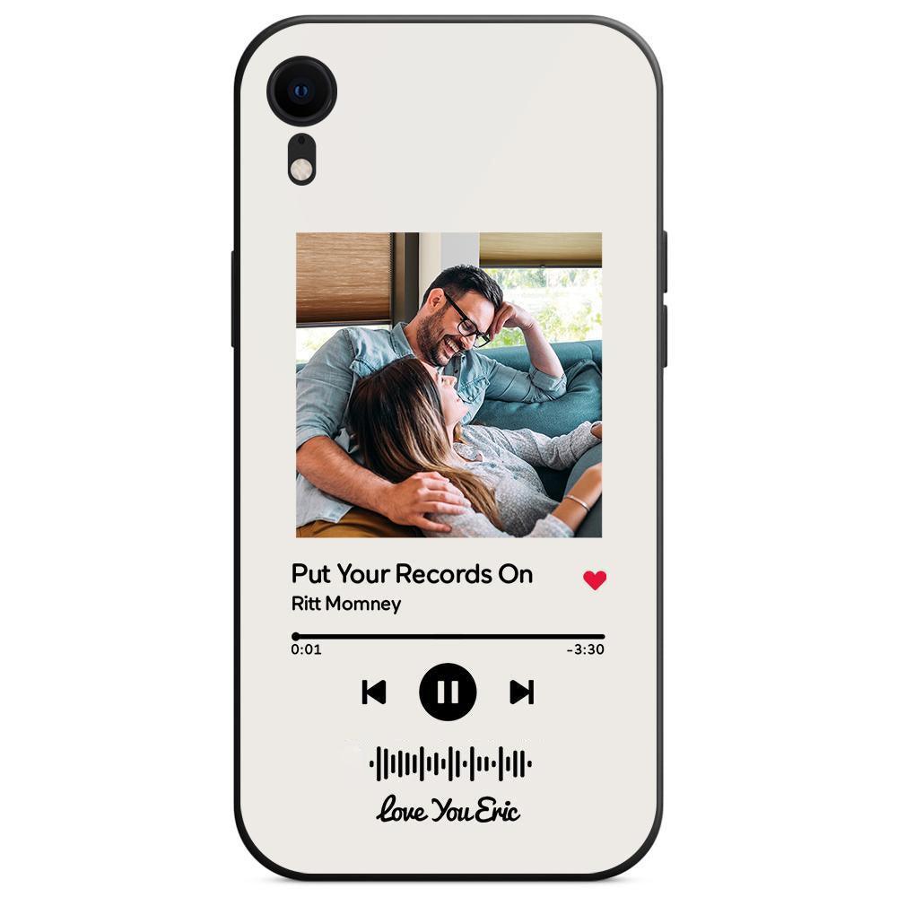 Custom Scannable Music Code Glass iPhone Cases with Picture - GiftUpp