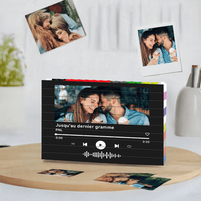 Customizable Photo Block – Personalized Music Code Colorful Building Brick Puzzle - GiftUpp