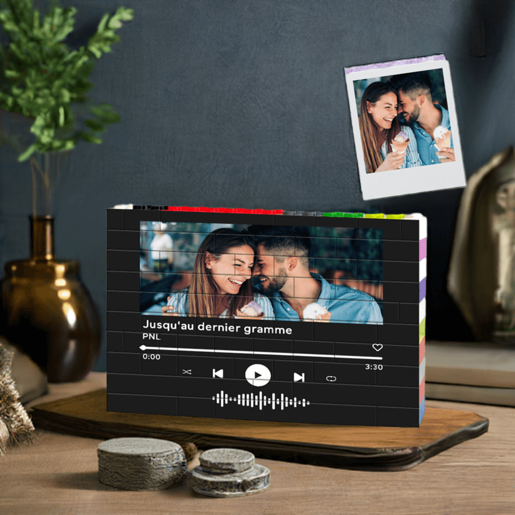 Customizable Photo Block – Personalized Music Code Colorful Building Brick Puzzle - GiftUpp