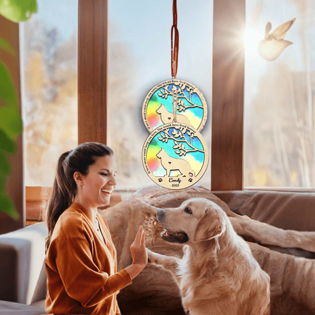 Customizable Dog Memorial Suncatcher , Personalized Pet Memorial Ornament for Dog Lovers - GiftUpp