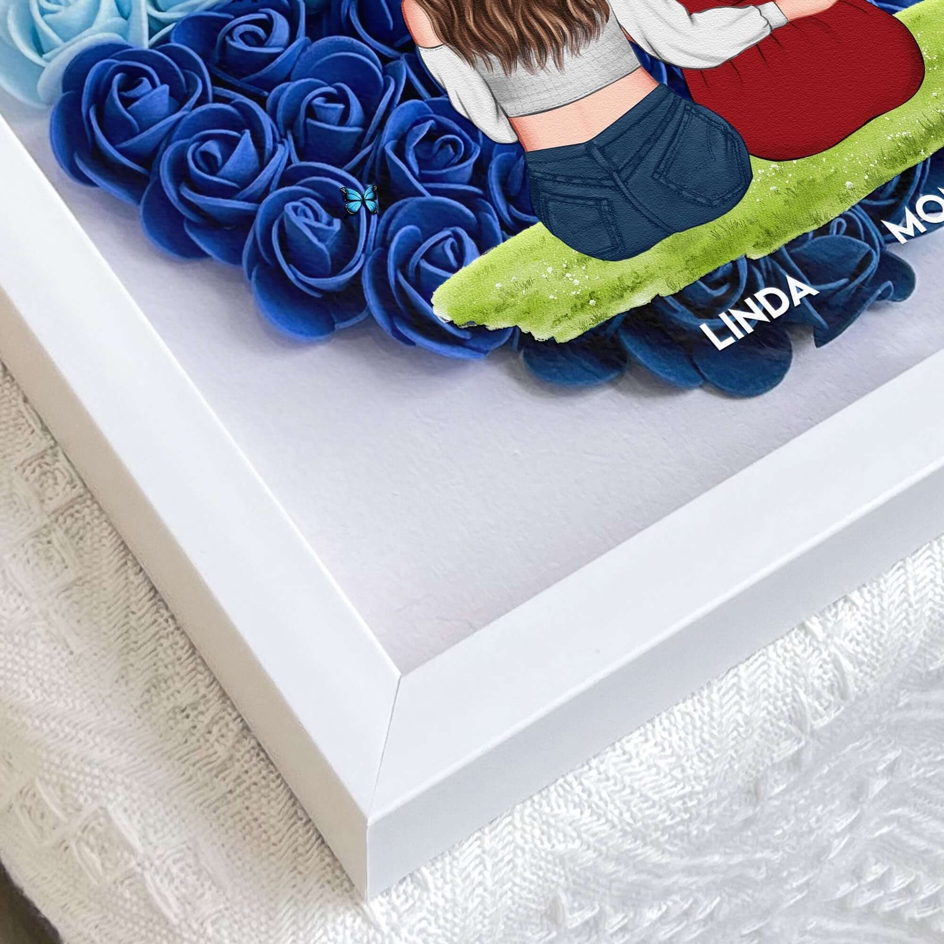Mother and Daughter Forever Linked Together - Personalized Flower Shadow Box - GiftUpp