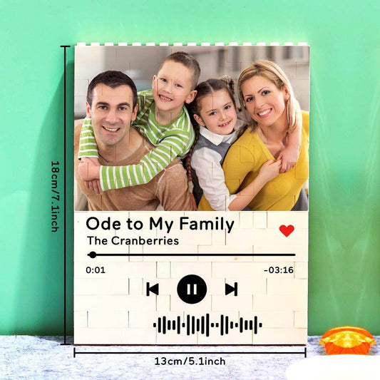 Personalized Building Brick Photo Block with Music Code - GiftUpp