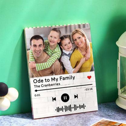 Personalized Building Brick Photo Block with Music Code - GiftUpp