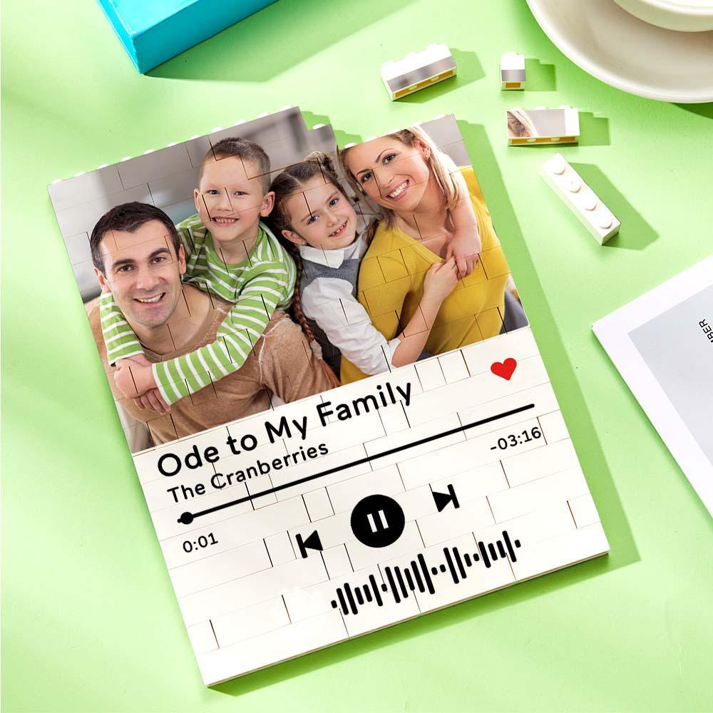 Personalized Building Brick Photo Block with Music Code - GiftUpp